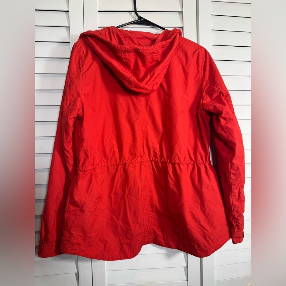 J. Crew Red Utility Jacket with Hood and Lightweight Design Size M - Picture 4 of 4